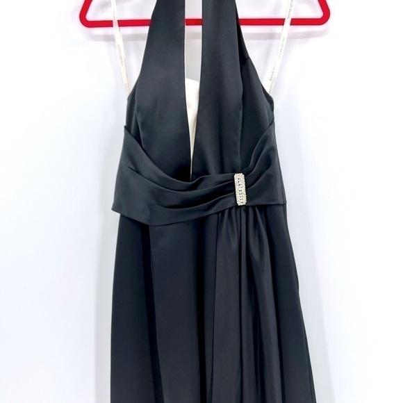 David's Bridal Black Halter Neck Formal  Prom Bridesmaid Dress size 6 - Picture 5 of 14